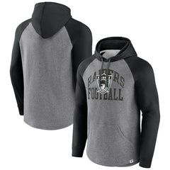 Las Vegas Raiders Favorite Arch Raglan Pullover Hoodie Heather Gray
