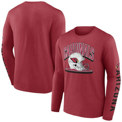 Arizona Cardinals Helmet Platform Long Sleeve T-Shirt Cardinal