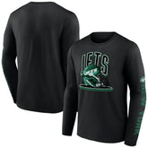 New York Jets Helmet Platform Long Sleeve T-Shirt Black