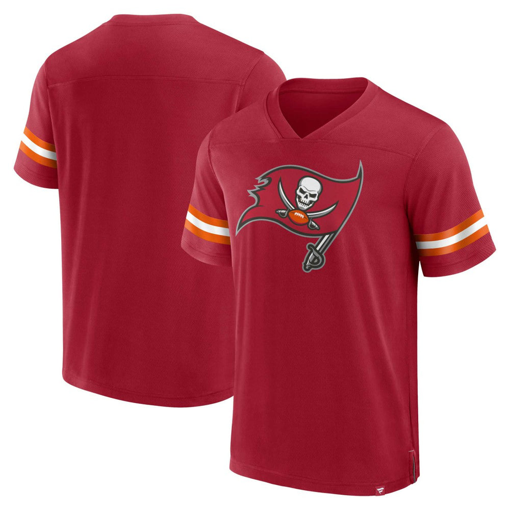 Tampa Bay Buccaneers Jersey Tackle V-Neck T-Shirt Red