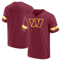 Washington Commanders Jersey Tackle V-Neck T-Shirt Burgundy