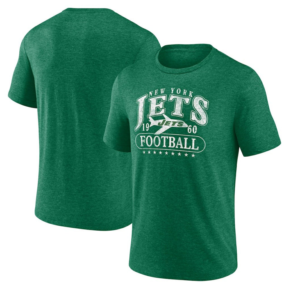 New York Jets Retro Tri-Blend T-Shirt Heather Green
