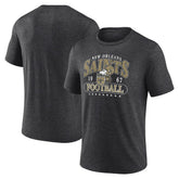 New Orleans Saints Retro Tri-Blend T-Shirt Heather Charcoal