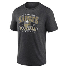 New Orleans Saints Retro Tri-Blend T-Shirt Heather Charcoal