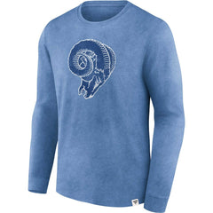 Los Angeles Rams Washed Primary Long Sleeve T-Shirt Heather Royal