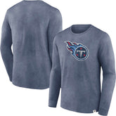 Tennessee Titans Washed Primary Long Sleeve T-Shirt Heather Navy