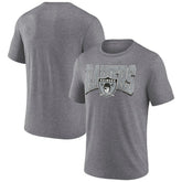 Las Vegas Raiders Warped Block Tri-Blend T-Shirt Heather Gray