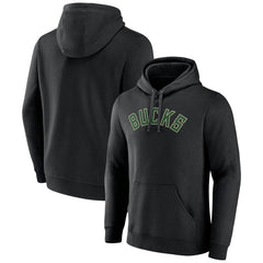 Milwaukee Bucks Wordmark Alternate Pullover Hoodie Black