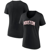 Houston Rockets Women's Wordmark V-Neck T-Shirt Black