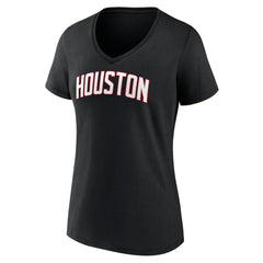 Houston Rockets Women's Wordmark V-Neck T-Shirt Black