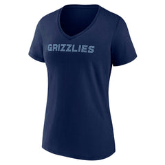 Memphis Grizzlies Women's Wordmark V-Neck T-Shirt Navy