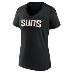 Phoenix Suns Women's Wordmark V-Neck T-Shirt Black