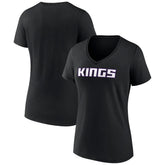 Sacramento Kings Women's Wordmark V-Neck T-Shirt Black
