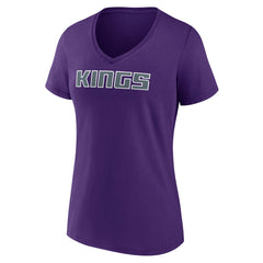 Sacramento Kings Women's Wordmark V-Neck T-Shirt Purple