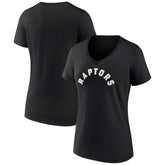 Toronto Raptors Women's Wordmark V-Neck T-Shirt Black