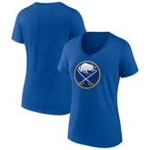 NHL Buffalo Sabres Women's Team Logo V-Neck T-Shirt - Royal