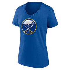NHL Buffalo Sabres Women's Team Logo V-Neck T-Shirt - Royal