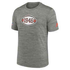 Cleveland Browns 2023 Sideline Alternate Logo Performance T-Shirt Heather Charcoal