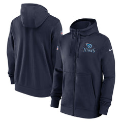 Tennessee Titans 2023/24 Sideline Club Full-Zip Hoodie Navy