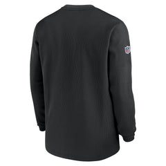 Las Vegas Raiders 2023 Sideline Throwback Heavy Brushed Waffle Long Sleeve Top Black