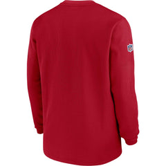 Tampa Bay Buccaneers 2023 Sideline Throwback Heavy Brushed Waffle Long Sleeve Top Red