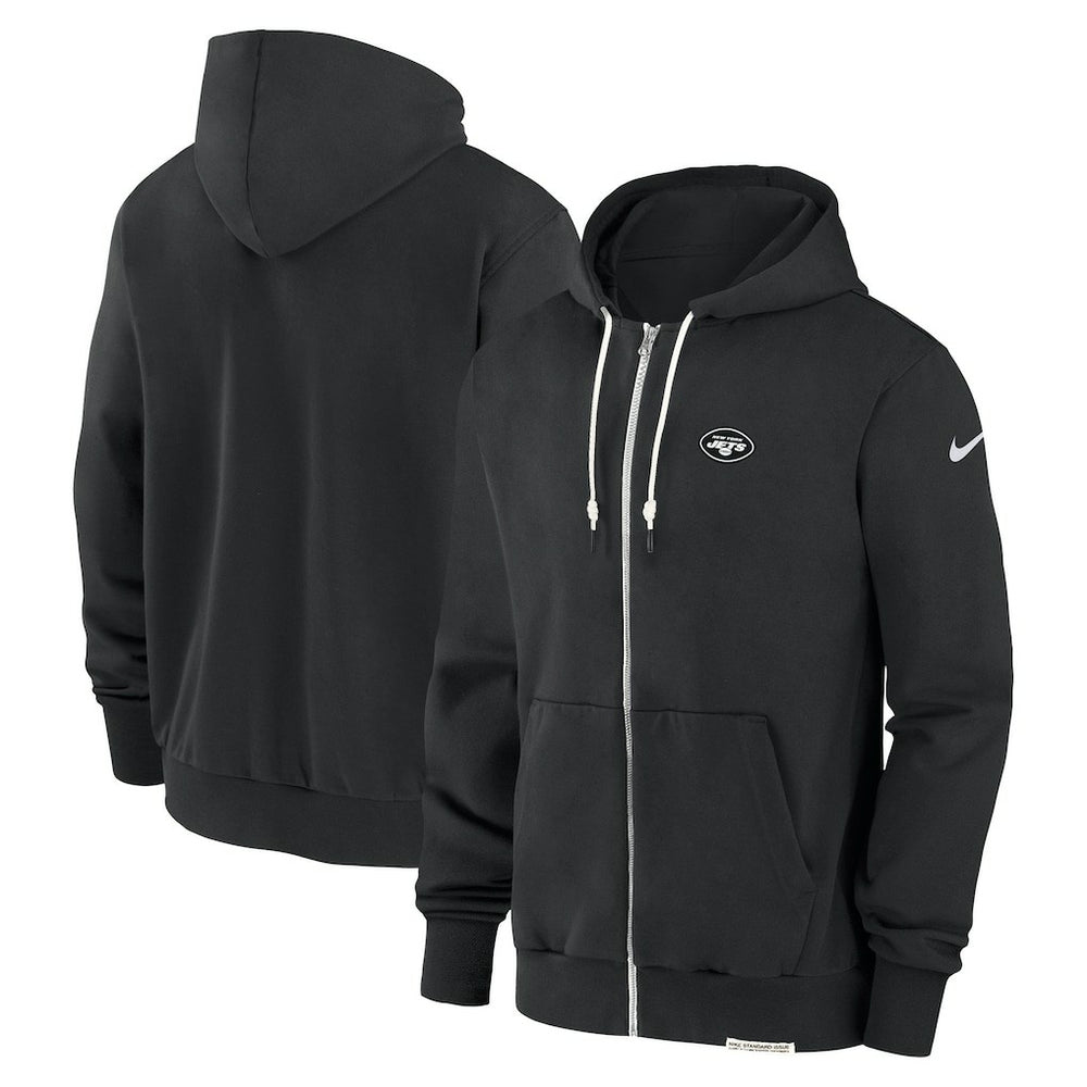 New York Jets Sideline Performance Full-Zip Hoodie Sweatshirt Black