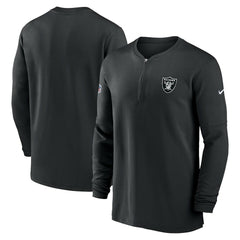 Las Vegas Raiders 2023 Sideline Performance Long Sleeve Tri-Blend Quarter-Zip Top Black