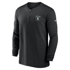 Las Vegas Raiders 2023 Sideline Performance Long Sleeve Tri-Blend Quarter-Zip Top Black