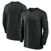 Arizona Cardinals 2023 Sideline Performance Long Sleeve Tri-Blend Quarter-Zip Top Black