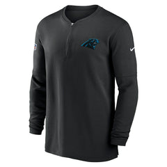 Carolina Panthers 2023 Sideline Performance Long Sleeve Tri-Blend Quarter-Zip Top Black