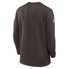 Cleveland Browns 2023 Sideline Performance Long Sleeve Tri-Blend Quarter-Zip Top Brown