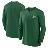 New York Jets 2023 Sideline Performance Long Sleeve Tri-Blend Quarter-Zip Top Green