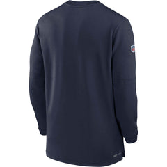 Tennessee Titans 2023 Sideline Performance Long Sleeve Tri-Blend Quarter-Zip Top Navy