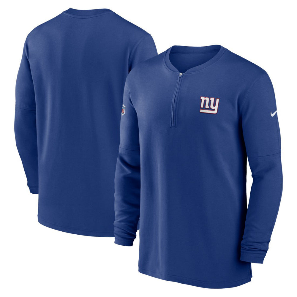 New York Giants 2023 Sideline Performance Long Sleeve Tri-Blend Quarter-Zip Top Royal
