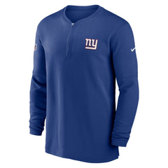 New York Giants 2023 Sideline Performance Long Sleeve Tri-Blend Quarter-Zip Top Royal
