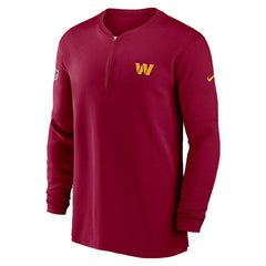 Washington Commanders 2023 Sideline Performance Long Sleeve Tri-Blend Quarter-Zip Top Burgundy