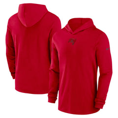 Tampa Bay Buccaneers Sideline Performance Long Sleeve Hoodie T-Shirt Red
