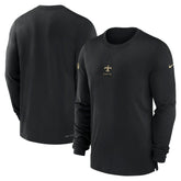 New Orleans Saints 2023 Sideline Performance Long Sleeve T-Shirt Black