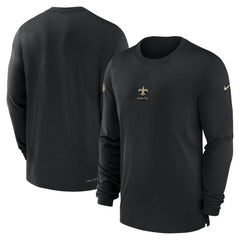 New Orleans Saints 2023 Sideline Performance Long Sleeve T-Shirt Black