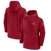 Arizona Cardinals Sideline Half-Zip Hoodie Cardinal
