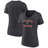 Atlanta Falcons Women's Victory Arch Team V-Neck T-Shirt Charcoal