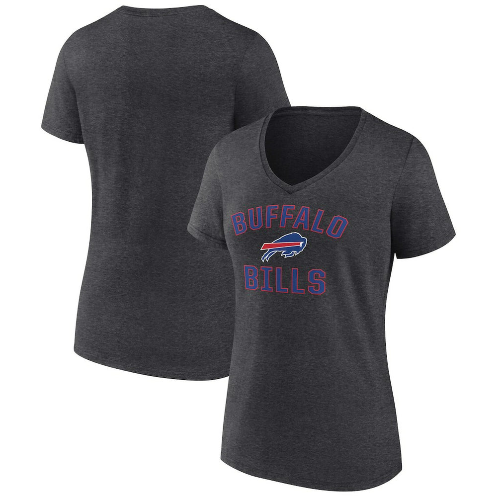 Buffalo Bills Women's Victory Arch Team V-Neck T-Shirt Charcoal