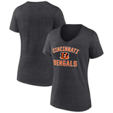 Cincinnati Bengals Women's Victory Arch Team V-Neck T-Shirt Charcoal