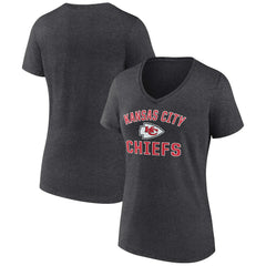 Kansas City Chiefs Women's Victory Arch Team V-Neck T-Shirt Charcoal