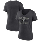 Las Vegas Raiders Women's Victory Arch Team V-Neck T-Shirt Charcoal