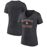 Minnesota Vikings Women's Victory Arch Team V-Neck T-Shirt Charcoal