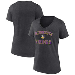 Minnesota Vikings Women's Victory Arch Team V-Neck T-Shirt Charcoal