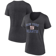 New York Giants Women's Victory Arch Team V-Neck T-Shirt Charcoal