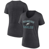Philadelphia Eagles Women's Victory Arch Team V-Neck T-Shirt Charcoal