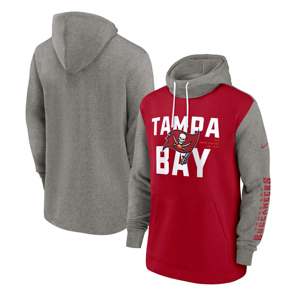 Tampa Bay Buccaneers Fashion Color Block Pullover Hoodie Red